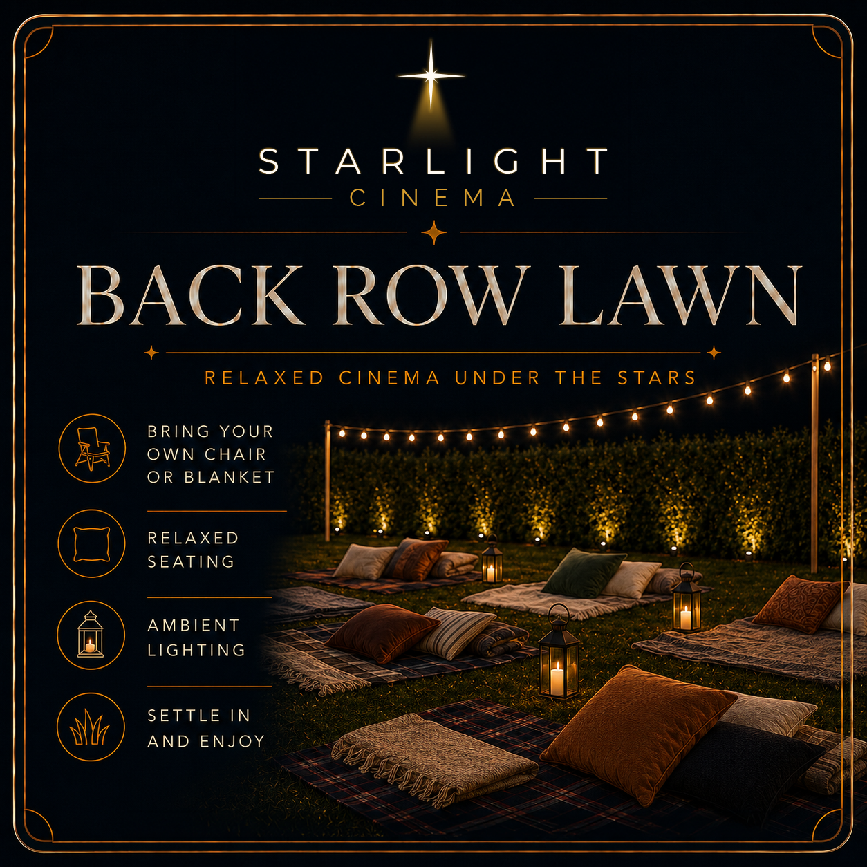 Back row lawn picnic seating