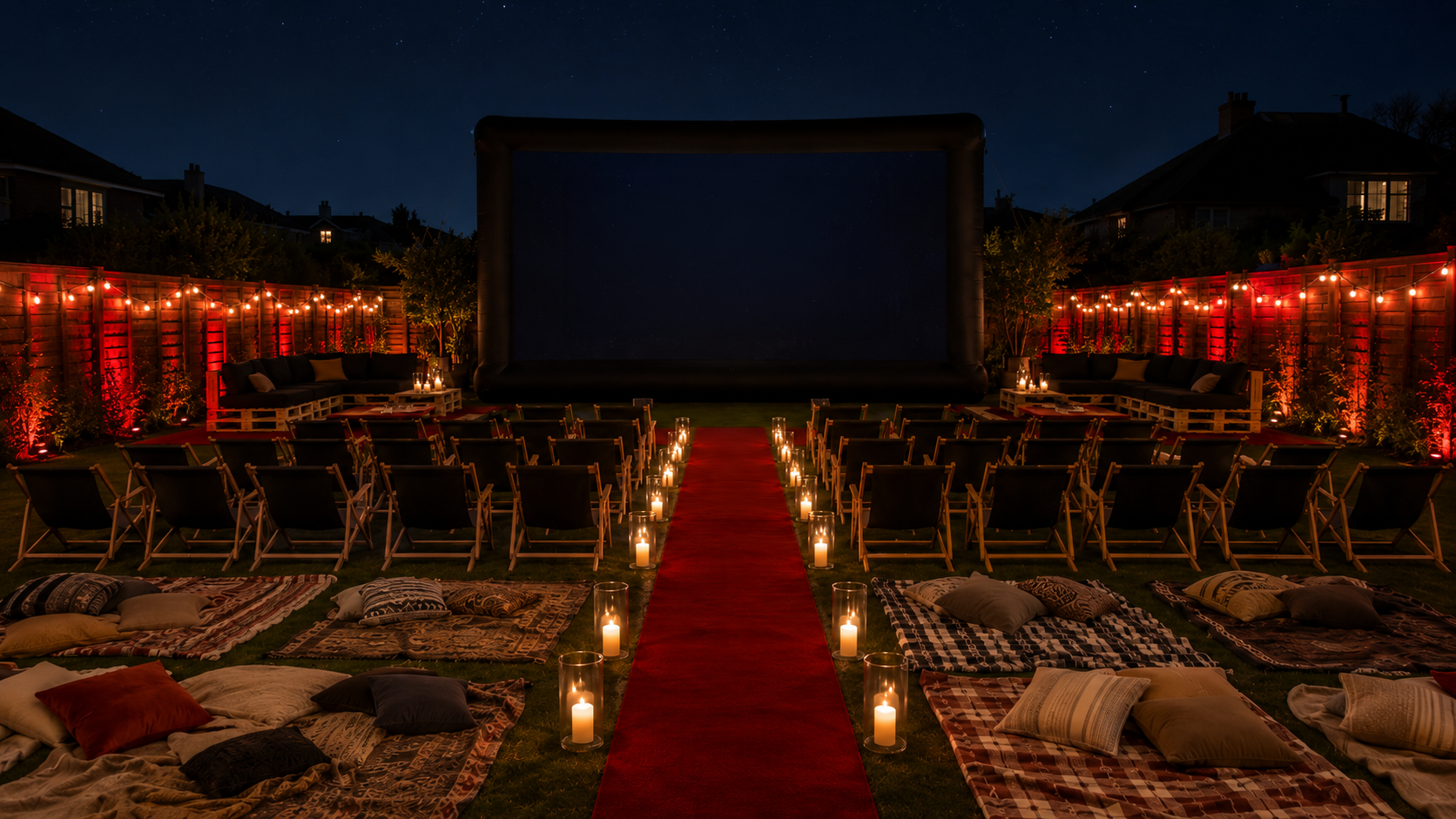 Outdoor cinema setup